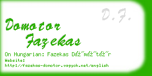 domotor fazekas business card